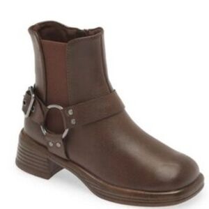 NWT Kids Steve Madden Brown Leather Ankle Boots
